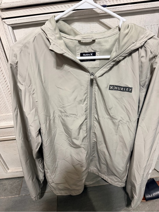 Hurley Other - Hurley Men's Hooded Windbreaker Jacket - Light Beige